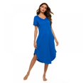 thumbnail image 3 of EFINNY Women's Nightgown Short Sleeve Sleepwear V Neck Comfy Sleep Dress S-2XL, 3 of 6