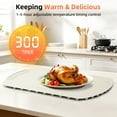 thumbnail image 4 of Auseo Electric Warming Tray - Full Surface Heating, Rollable & Portable, Premium Silicone Nano-Material, 7 Temperature Settings, Auto Shut-off - for Gatherings, Parties, Everyday Use, White, 4 of 9