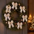 thumbnail image 6 of 12Pcs Iridescent Beige Christmas Bow Ornaments, Large Sheer Fabric Bows for Christmas Tree Wreath Garland Gift Wrap Holiday Decor, 6 of 6