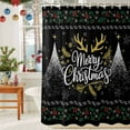 thumbnail image 6 of Shower Curtain 48"W x 72"L Merry Christmas Pine Cones Holly Leaves Fabric Shower Curtains Set with Hooks Water Repellent Bathroom Curtains Machine Washable Bathroom Accessories, 6 of 9