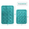 thumbnail image 2 of Clara Clark Bathroom Rugs, Velvet Memory Foam Bath Mat, Ultra Soft Non Slip and Absorbent - Waffled - Set of 2 - Teal, 2 of 6