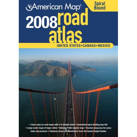 Pre-Owned American Map 2008 United States Road Atlas: United States, Canada, Mexico, 9780841628373, 0841628378, Paperback, 2008 edition