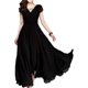 thumbnail image 1 of Discountstore145 Vestido largo para mujer, otoño, invierno, elegante, color liso, cuello en V, manga corta, parte delantera cruzada, cintura ajustada, para cóctel, fiesta, para boda de noche Xishao ropa, 1 of 2