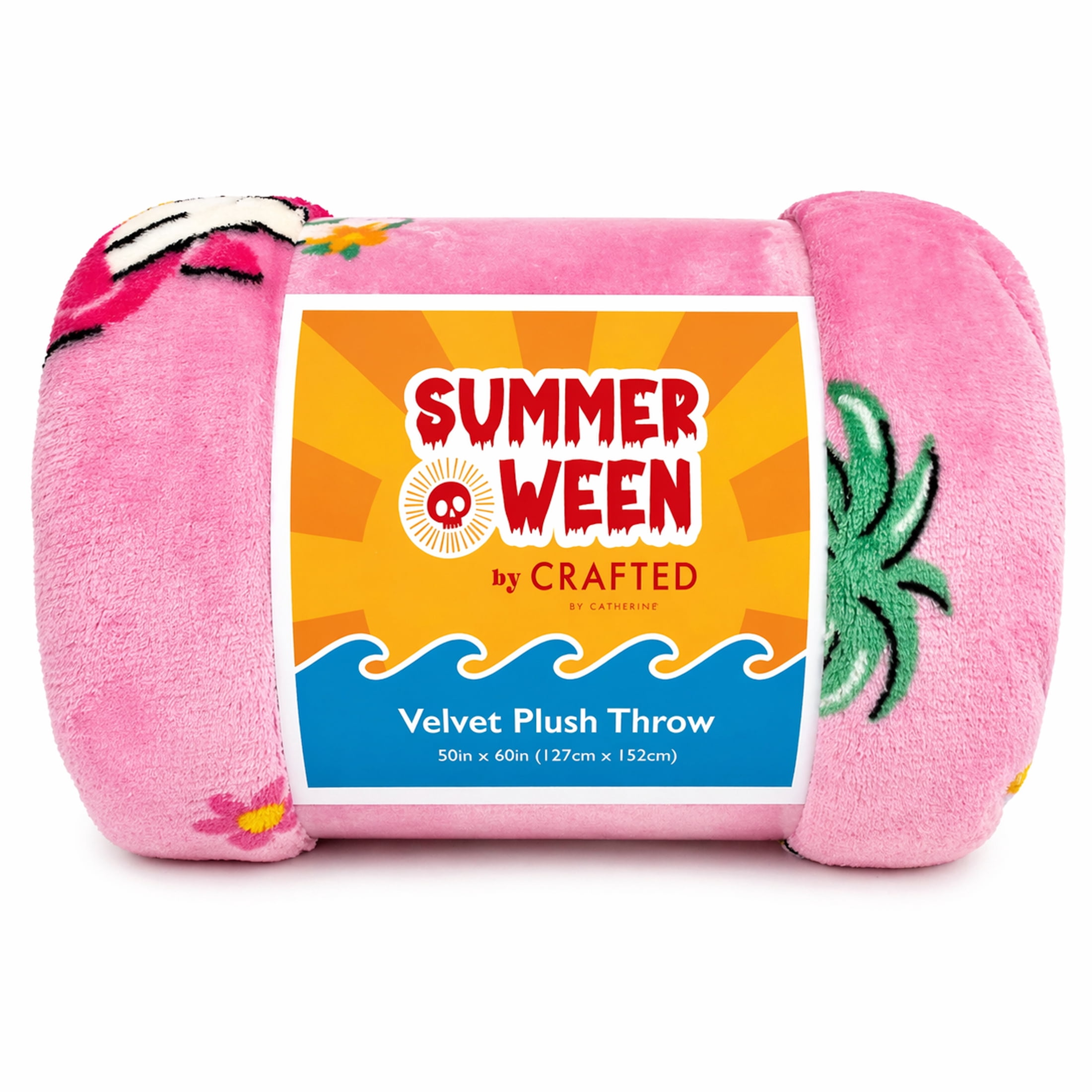 Summerween Oversize Super Soft Plush Throw Blankets, Summer Patio Pool Halloween Throws, VACATION GHOSTS