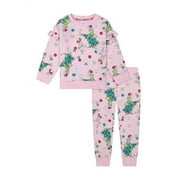 The Grinch Toddler Boys Girls Fleece 2 Piece Set, Grinch Pink, 2T
