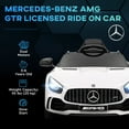 thumbnail image 3 of Qaba Mercedes-Benz AMG GTR Licensed 12V Kids Ride on Car with Remote Control, Soft Start, LED Lights, Music Horn & 3 Speeds for 3-6 Years, White, 3 of 9