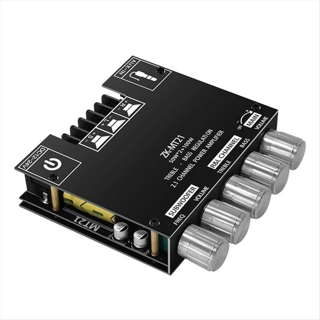 Placa Amplificadora de Subwoofer -MT21 de 2.1 Canales con Bluetooth 5.0, Potencia de 50 W X 2 + 100 W, Placa Amplificadora de Audio Estéreo.