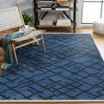 thumbnail image 2 of Navy Geometric Area Rugs for Living Room Washable Rugs Boho Moroccan Area Rug Soft Neutral Geometric Bohemian Carpet Distressed Indoor Rug for Bedroom Dining Room Office Foldable Nonslip Rug, 2 of 9