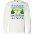 thumbnail image 3 of Inktastic Happy Chrismukkah Sweater Style with Menorah and Trees Long Sleeve T-Shirt, 3 of 5