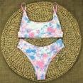 thumbnail image 4 of DOPI Women Sexy Tie-dye Pattern Top With Panty Bikini Set Two Piece Swimwear, 4 of 6