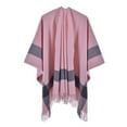 thumbnail image 1 of Wraps Women's Plaid Shawl Wraps Open Front Poncho Cape Oversized Sweaters Casual Cardigan Shawls For Fall Winter Wraps, 1 of 3