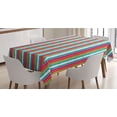 thumbnail image 1 of Pinstripe Tablecloth, Vertical Wide Colorful Lines with Torn Paper Effect on Shred Edge Band Background, Rectangle Satin Table Cover for Dining Room and Kitchen, 60" X 84", Multicolor, by Ambesonne, 1 of 2
