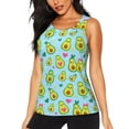 thumbnail image 2 of Picia Cartoon Avocado Pattern Women's Workout Tank Top,Breathable Activewear,Slim Fit Athletic Top,Versatile Workout Moisture-wicking top-Small, 2 of 9