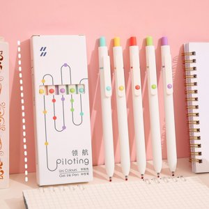 Retour aux offres de fournitures scolaires! LSLJS Stylo de Gel académique avec centre bas de gravité et bon look 0.5Mm Stylo d'eau noire pour les étudiants à écrire sur la question bâton 6ml