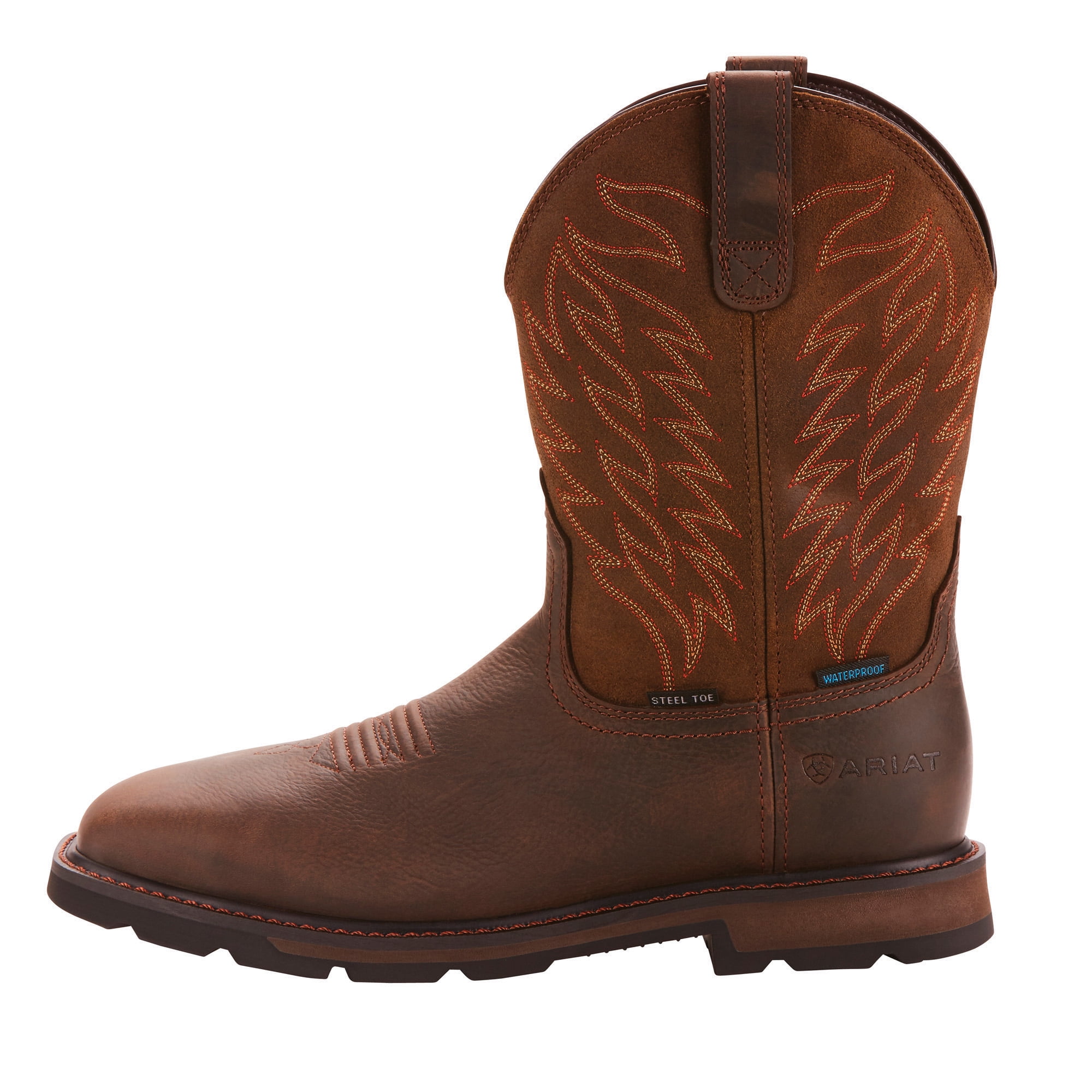 Ariat Men s Groundbreaker Wide Square H2O Steel Toe Work Boot DARK BROWN Walmart