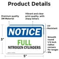 thumbnail image 2 of (2 Pack) Full Nitrogen Cylinders OSHA Notice Sign 5 Inch X 3.5 Inch Vinyl Label Decal Sticker Weather Resistant, UV Protected for Workplace, Business, and Construction Site, Made in the, 2 of 7