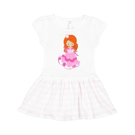 

Inktastic Cute Princess Princess In Pink Dress Orange Hair Gift Toddler Girl Dress