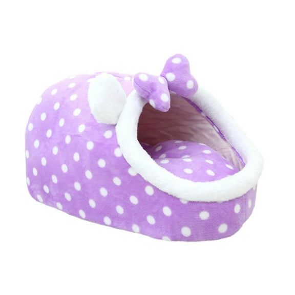 Cat Bed For Indoor Cats Cute Slipper Cat Bed With Bowknot And Polka Dot Slipper Pet Cat Tent For Cats Small Dogs Door Guards for Doors Christmas Pethouse Unfinished Pet for Crafts Pet for outside