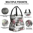 thumbnail image 3 of Pioneer Flower Drawstring Lunch Bag Women - Drawstring Lunch Bag Insulated for Work Office - Stain-Resistant Large Lunchbags for Women with Multi-Pockets, 3 of 6