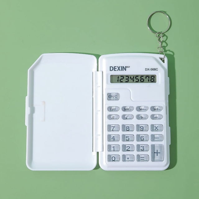 Calculadora portátil plegable, calculadora para trabajo, estilo compacto, alta precisión, para oficina, para hogar, metal robusto, pantalla LED, para estudios, calculadora de bolsillo,