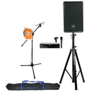 JBL IRX108BT 8" 1000w Bluetooth Karaoke Machine System+Stands+AKG Wireless Mic