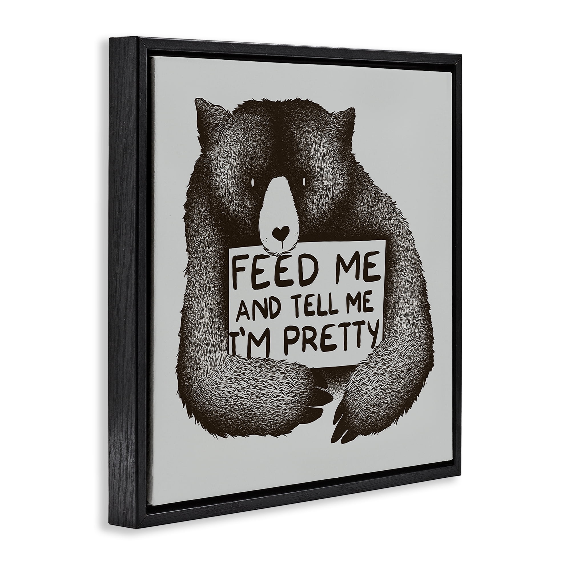 Stupell Industries Feed & Tell Me I'm Pretty Black Framed Floater Canvas Wall Art, design by Tobe Fonseca