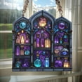 thumbnail image 2 of Potion Shelf Acrylic Suncatcher - Faux Stained Glass Witch Apothecary Window Hanging, Magical Decor, Halloween Gift For Her, 2 of 5