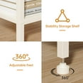 thumbnail image 4 of Tall End Table with Charging Station, 3 Tier Narrow Tall Nightstand with Storage, Slim Side Table for Bedroom, Living Room, Nursery, Office, Cream White, 4 of 13