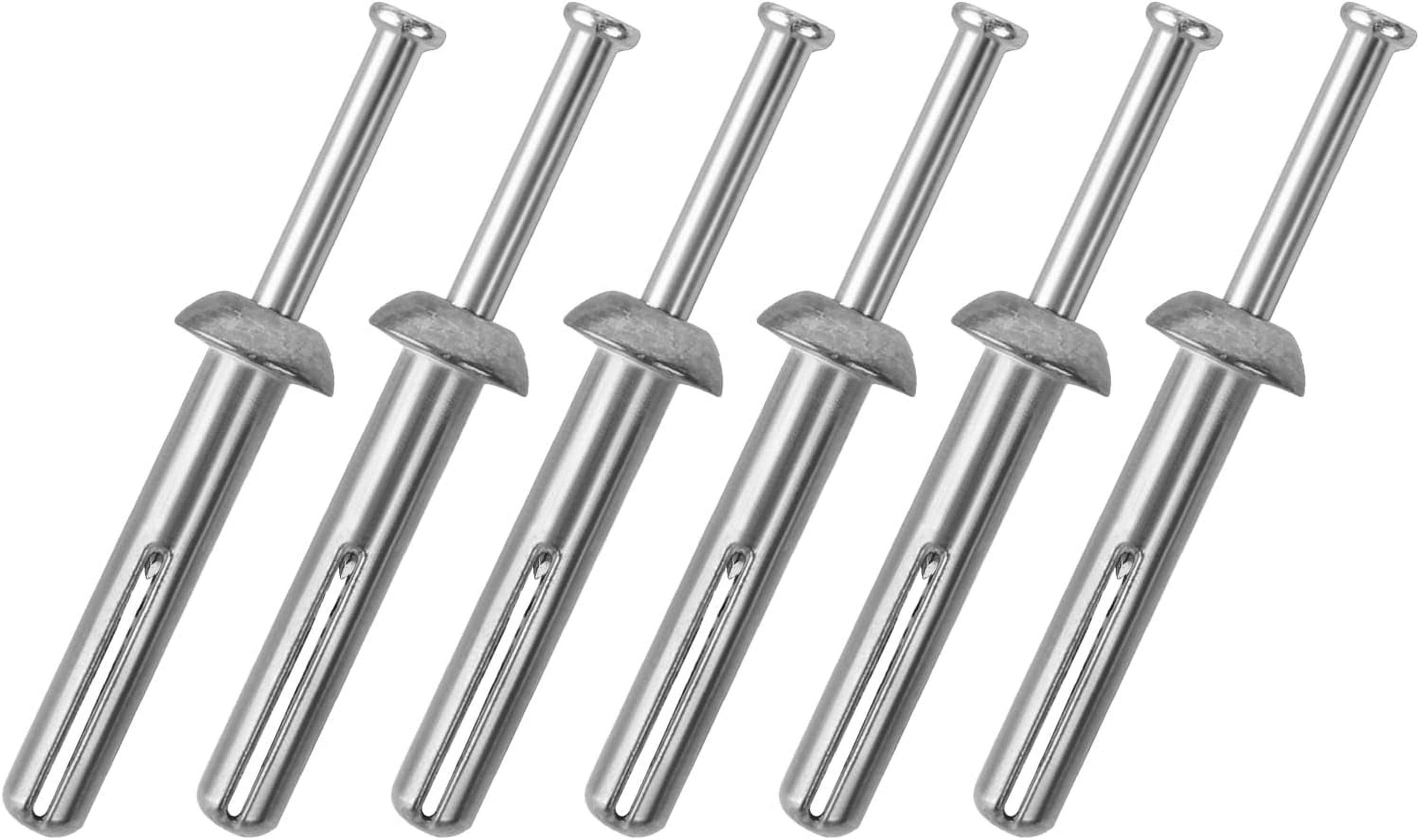 MEITE 3 Boxes (100 Pcs/Box) Hammer Drive Anchors 1/4" x 1-1/2", Heavy Duty Masonry & Concrete Anchors, Zinc-Plated Steel, Rust-Resistant