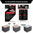 thumbnail image 2 of Quiver Time 300 Artemis Black Card Sleeves - Ultra Matte Standard Deck Card Protectors (3x100 Pack) - Pro Use (66 x 91 mm), 2 of 3