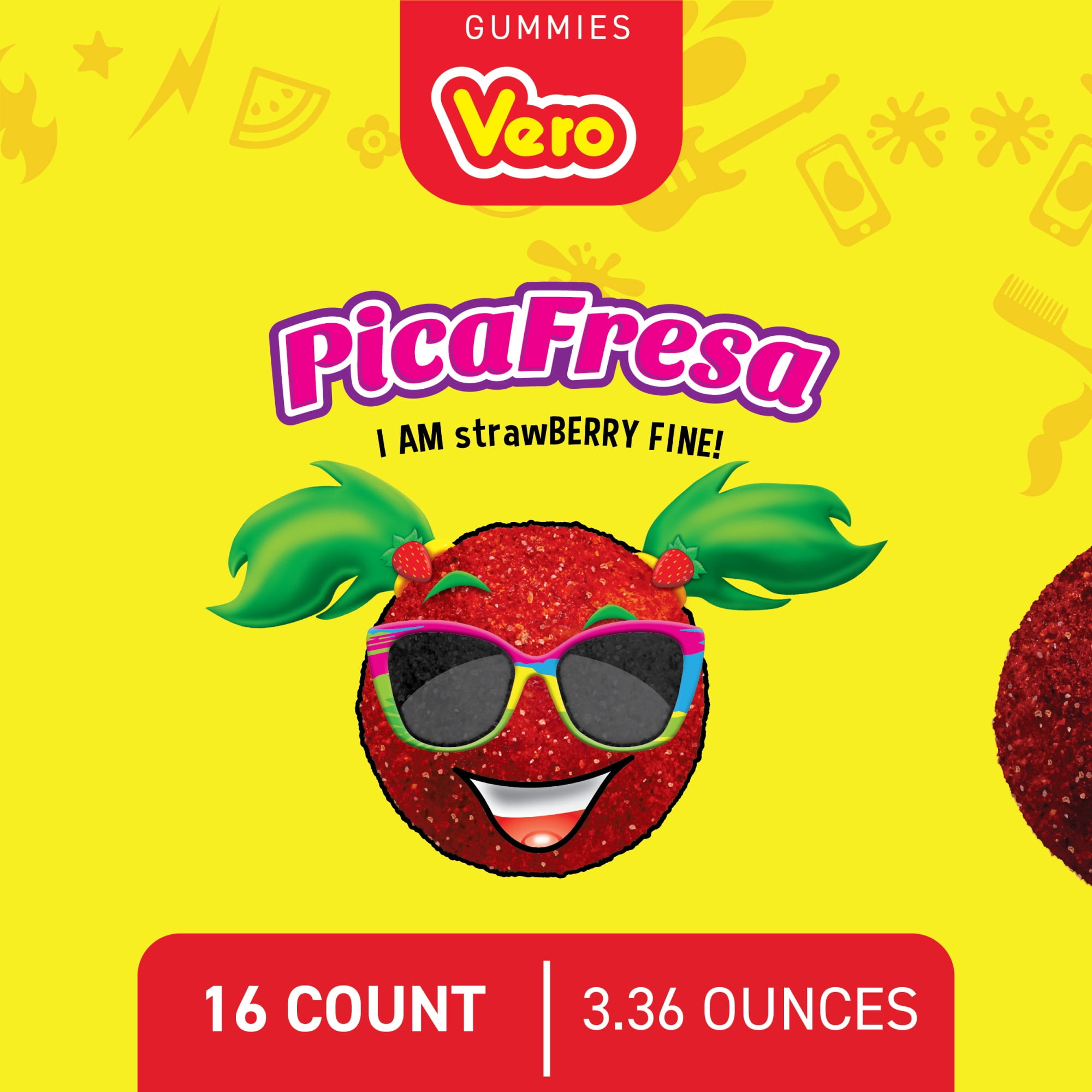 Vero Picafresa 16 Count Bag, Strawberry Flavored Chewy Candy