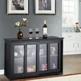 thumbnail image 4 of Costway Storage Cabinet Sideboard Buffet Cupboard Glass Sliding Door Pantry Kitchen, 4 of 10