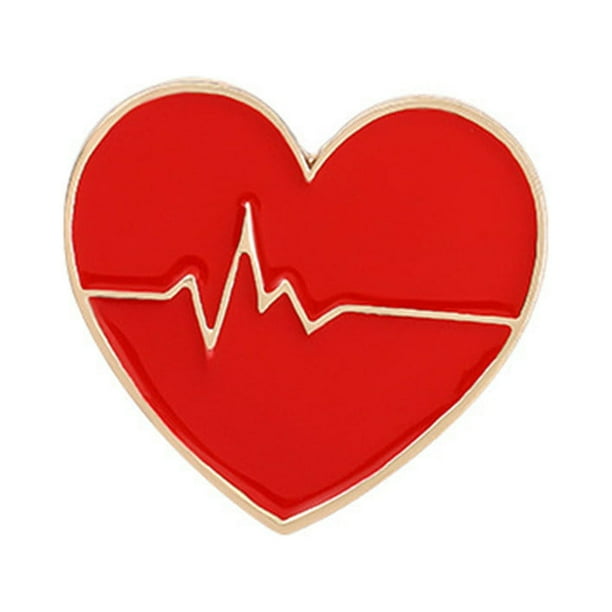 Broche con forma de corazón rojo de dibujos animados creativos