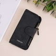 thumbnail image 3 of Spencer Wallet for Women Lady Clutch Leather Zip Purse Large Capacity Credit Card Holder with ID Window, Black, 3 of 10