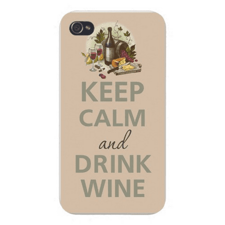 Apple Iphone Custom Case 5 / 5s White Plastic Snap on - Keep Calm and Drink Wine Bottle w/ (Best Wine To Drink With Cheese)