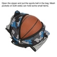 thumbnail image 4 of Uxcell Basketball Bag Football Ball Backpack with 2 Shoulder Straps, 2 Side Mesh Pockets, Camo  Blue, 4 of 6