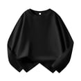 thumbnail image 3 of Fozruso Girls Crewneck Shirts Children's Long Sleeved T Shirt For Border Fall Loose Fitting Base Layer Top Suitable For 11 13 Year Olds,11-12 Years,Black, 3 of 4