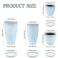 thumbnail image 2 of FIASON 4 Pack Tall Planters 24/21/12/10 Inch, Light Blue Speckled Faux White Ceramic Plant Pots with Drainage Hole, Filter & 2-in-1 Tray, Indoor Outdoor Patio Porch, 2 of 7