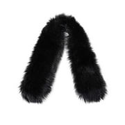 Vogue Cloud Faux Fur Trim for Hood Detachable Fur Hood Trim of Winter Coat Unisex（Black-85）