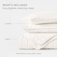 thumbnail image 3 of Noble Linens Ivory Square Pattern Quilted Coverlet Set, Full/Queen, 3 of 12