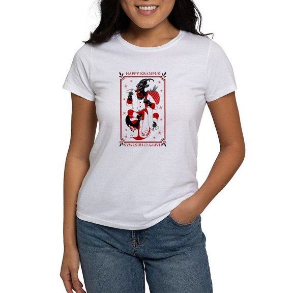 CafePress - Happy Christmas Krampus T Shirt - Women's Classic T-Shirt