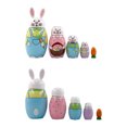 thumbnail image 2 of Russian Matryoshka Easter Five-Layer Rabbit Set Wooden Crafts 5-Doll Children's Day Gift Gift Toy, 2 of 10