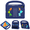 Navy Blue, variant on Lightweight Portable Case for iPad Mini 7 (A17 Pro) 2024 / iPad Mini 6 2021 Letter Pattern Kids Shockproof Cover with Pencil Holder and Shoulder Strap
