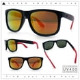 thumbnail image 2 of Kush Classic Matte Sport Horn Rim Plastic Color Mirror Sunglasses [Black Red - Orange Mirror], 2 of 8