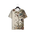 thumbnail image 5 of Men's Insect Print Short Sleeve Shirt - Bright dragonfly design, lightweight polyester, crew neck, casual style for spring and summer, plus size, 5 of 6
