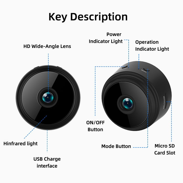 Camara espia circular micro SD 1080p