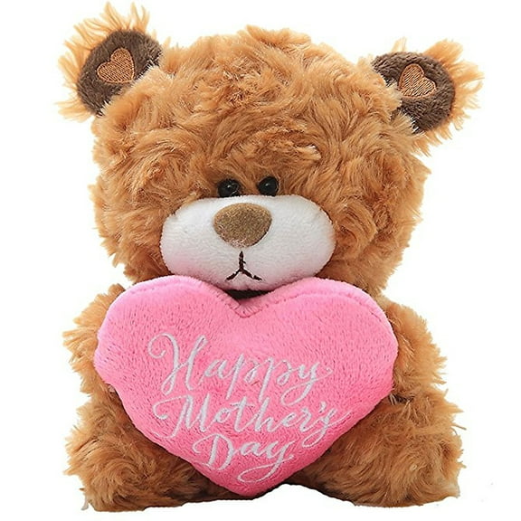 Made by Aliens Plush Stuffed Animals Small Teddy Bear, with heart- A Perfect Mother’s Day Gift, 5.5 Inches
