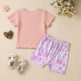 thumbnail image 4 of TAIAOJING Toddler Girls Short Sleeve T Shirt Pullover Tops Floral Prints Shorts Outfits For 6-12 Months, 4 of 6