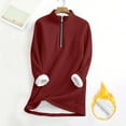thumbnail image 2 of Frostluinai Oversized Sherpa Fleece Sweatshirts Women Zip Mock Neck Warm Long Pullover Solid Long Sleeve Fuzzy Sweatshirts for Women, 2 of 10
