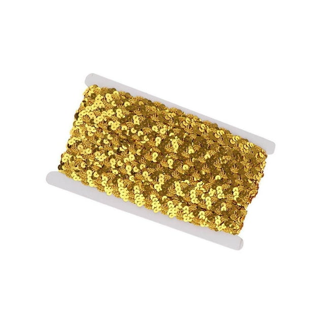 13m Sequins Paillette Ribbon Trim Braid Trim Lace DIY Headband Accessories sequin braid Sewing Clothing Gold